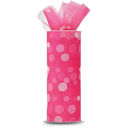 Expo Polka Dot Flocked Tulle, 10 Yards