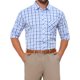 thumbnail image 1 of CAMISA DE VESTIR DE MANGA LARGA A CUADROS PARA HOMBRE INSPIRAR CHIC, CON COLLAR PUNTA Y BOTONES, A CUADROS, BLANCA Y AZUL, 1 of 6