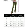 thumbnail image 5 of Yesfashion Women's Flare Velvet Corduroy Leggings Elastic High Waist Bootcut Front Split Ribbed Yoga Pants, 5 of 5