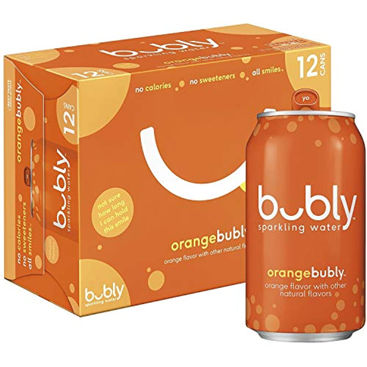 Bubly Sparkling Water, Orange, 12 Fl Oz (Pack Of 12)