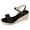 Black, variant on Espadrilles for Women Rhinestone Band Open Toe Sandals Summer Elegant Dress Ankle Strap Wedges High Heels Black Size 6