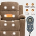 thumbnail image 4 of Miniyam Power Lift Recliner Chair with Massage and Lumbar Heat, Fabric Adjustable Reclining Chair with Remote Control, USB Port and Cup Holders, Brown, 4 of 8