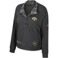 thumbnail image 2 of Women's Colosseum  Heather Charcoal Iowa Hawkeyes OHT Military Appreciation Payback Henley Thermal Sweatshirt, 2 of 4