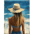 thumbnail image 1 of Qisvanset Framed Canvas Wall Art 12x16 Inch New Mercies Blue Coastal Apartment Bible Art, 1 of 5