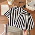 thumbnail image 2 of Kid Toddler Boy Clothes Short Sleeve Button-Down Shirt+Shorts Vest Summer Clothing Set, 2 of 3