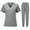 Gray, variant on BLTIBY Scrubs for Women Set Summer Medical Uniform Stretch Short Sleeve V-Neck Scrub Top & Jogger Pant with Pockets Hot Pink S