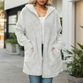 thumbnail image 2 of Fleece Jackets for Women Long Sleeve Zip Up Hooded Jacket Fuzzy Warm Jackets Womens Fall Jackets Women Coats, 2 of 5