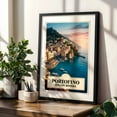 thumbnail image 4 of Vintage Illustration: Sunset Over Portofino - Portofino Liguria Italy Illustration Black Framed Wall Art Print 24 x 36 inches, 4 of 8