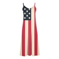 thumbnail image 4 of Joau Womens American Flag 4th of July Dresses Star Striped Patriotic Spaghetti Strap Sleeveless Maxi Dress Summer Beach Sundresses, 4 of 5