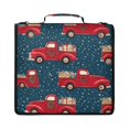thumbnail image 2 of Red-truck Printed Zipper Binder with Handle&Shoulder Strap 2 inch 3 Ring 500+300 Sheet Capacity File Folder Organizer, 2 of 8