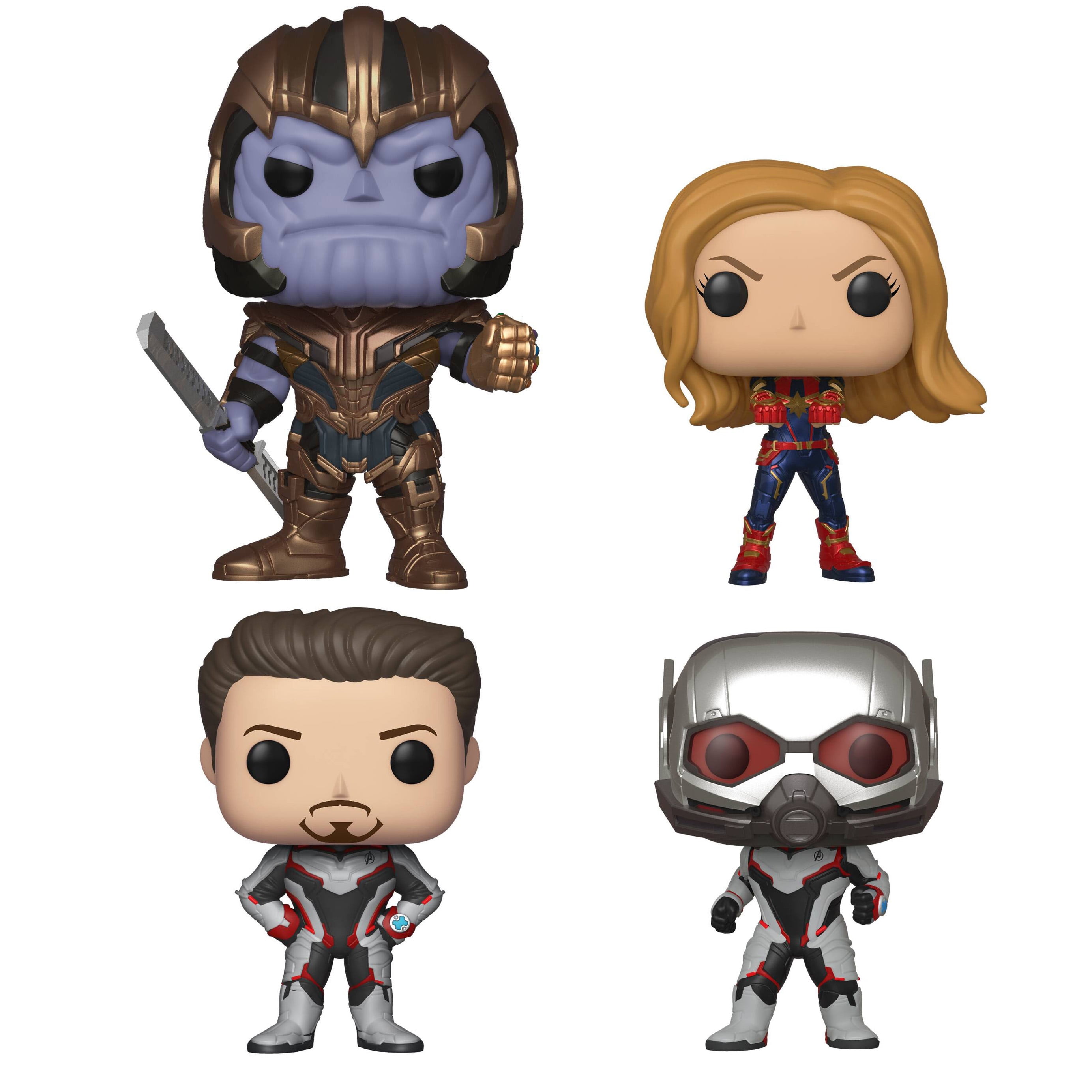 Funko POP! Marvel Avengers Endgame Collectors Set 2 - Thanos, Captain Marvel, Tony Stark, Ant