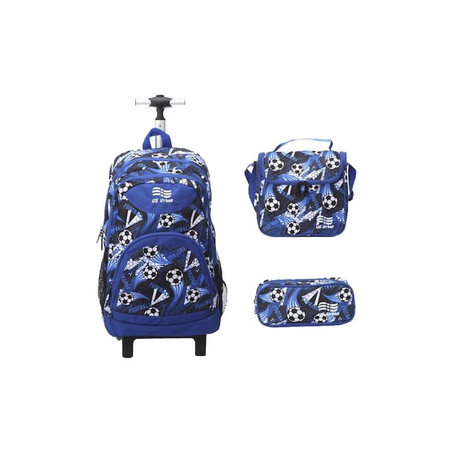 Juego de mochila escolar US URBAN carrito lonchera lapicera futbol