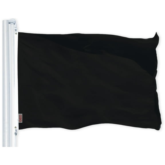 G128 Solid Black Color Flag | 3x5 feet | Printed 150D – Indoor/Outdoor, Vibrant Colors, Brass Grommets, Quality Polyester, Much Thicker More Durable Than 100D 75D Polyester
