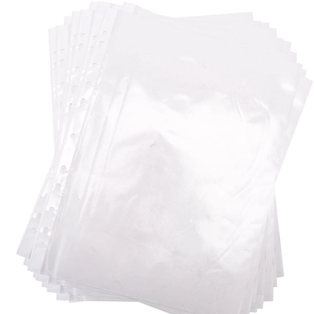100 Piezas A4 PP Perforado Bolsillos Carpetas Archivadores Carteras Mangas Bolsa Transparente 0,03 Mm