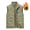 Khaki, variant on Men's Utility Vest Reversible Double-Sided Wear Fleece Lined Multi-Pocket Stand Collar Full-Zip Sleeveless Warm Outdoor Work Everyday Vest