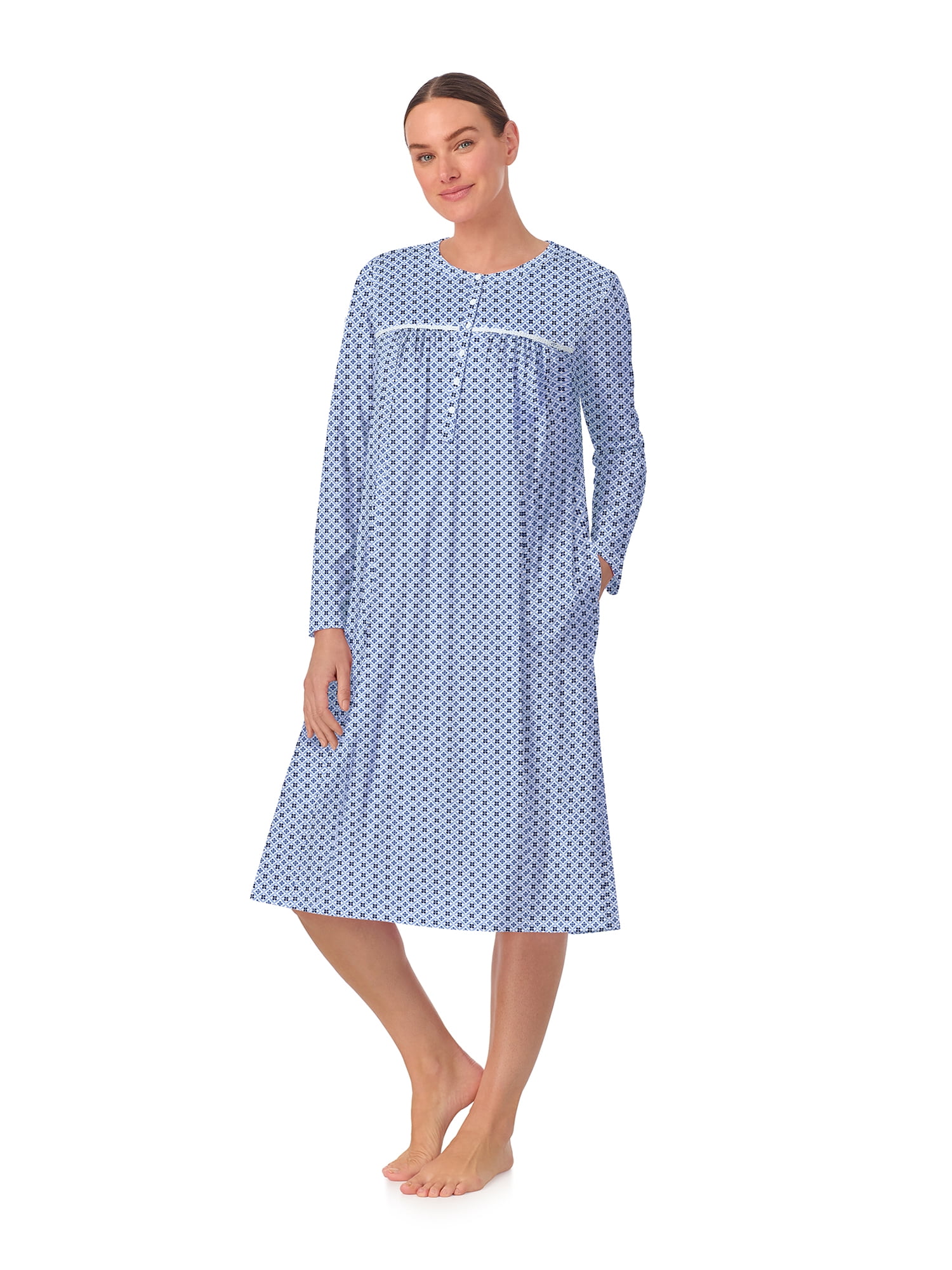 Aria Women’s 100% Cotton Long Sleeve Ballet Nightgown, Sizes XS-5X
