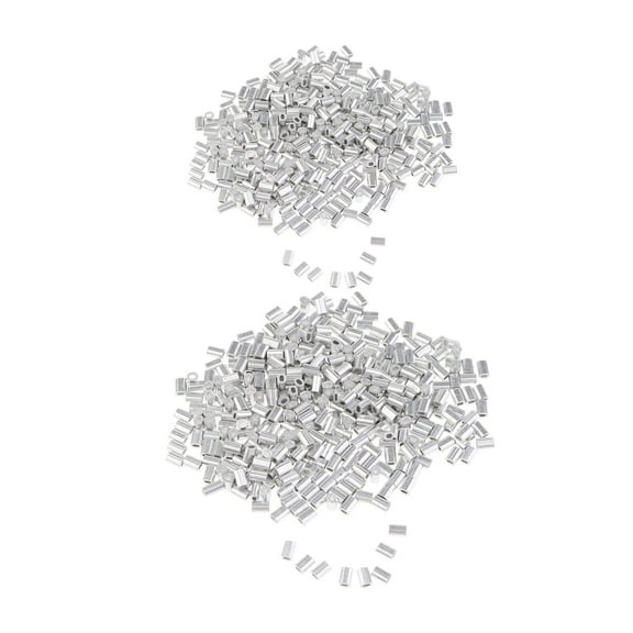 2000pcs Single Barrel Sleeves Mini Aluminum for Fishing Line