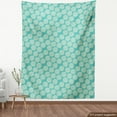thumbnail image 4 of Ambesonne Floral Fabric by the Yard Upholstery, Abstract Modern Foliage, 2 Yards, Turquoise and Cream, 4 of 5