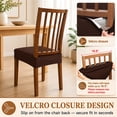 thumbnail image 6 of OKKEEY Waterproof Chair Seat Covers with Velcro Closure, 6Pcs Stretch Slipcovers for Dining Chairs, Removable Seat Cushion Protectors for Kitchen Chairs, Chocolate, 6 of 10
