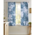 thumbnail image 4 of Modern Blue Sheer Curtains 39 Inch Length 2 Panels Set for Living Room/Bedroom, Vintage Abstract Art Contemporary Kitchen Curtains Grommet Semi-Sheer Curtains Drapes Window Treatments 27.5"x39"x2, 4 of 7