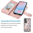 thumbnail image 4 of Wallet Case for Samsung Galaxy S24 FE Wallet Case 6.7" 5G (2024), [9 Card Slots] Luxury PU Leather Credit Holder Carrying Folio Flip [Detachable] Kickstand Magnetic Phone Cover & Lanyard [Marble], 4 of 5