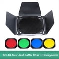 thumbnail image 4 of BD-04 Puerta de con Rejilla de Panal Filtros de Gel de 4 Colores para Reflector Estándar Bowen Accesorio de Fotografía, 4 of 8