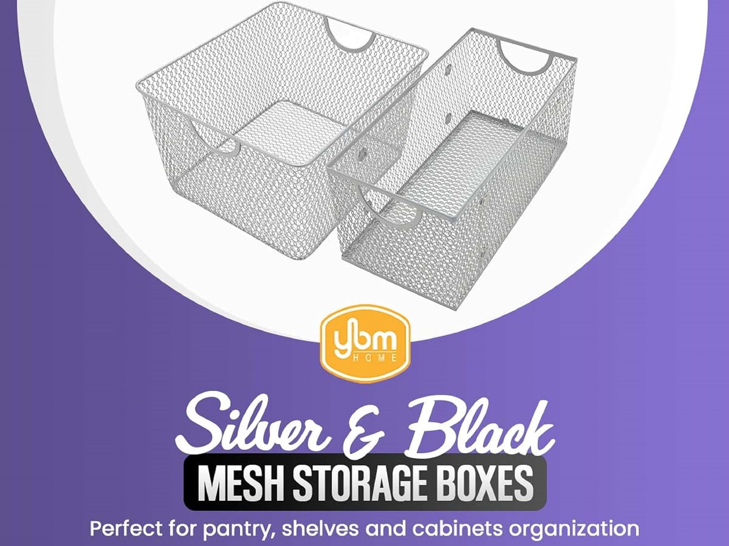 YBM Home Wire Mesh Storage Basket Organizer for CD and DVDs - 2 Pack