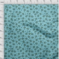 thumbnail image 4 of oneOone Rayon Sky Blue Fabric Leaves & Clover Quilting Supplies Print Sewing Fabric By The Yard 56 Inch Wide, 4 of 8