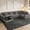 Dark Gray, variant on Advwin 146" Oversized Corduroy Modular Sectional Sofa, 6-Seat Convertible Sleeper Sofa with Ottoman & 5 Pillows, Modern L-Shaped Lounge Couch for Living Rooms, Beige