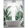 thumbnail image 5 of Palm Leaves Tropical Sheer Curtains 108 Inch Length 2 Panels Set Window Treatments, Green Botanical Summer Rod Pocket Semi Curtains for Living Room/Bedroom/Kitchen Décor, 104"W x 108"L, 5 of 7