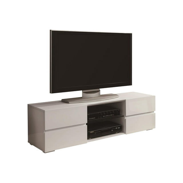 Coaster TV Stands Collection - Meuble - pour Écran Plat / Équipement AV - Blanc Brillant