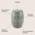thumbnail image 3 of JONATHAN Y Lula 17.25" Suzani Ceramic Garden Stool, Blue/Green, 3 of 7