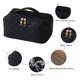 thumbnail image 1 of Difusor De Aceite Esencial Bolsa de cosméticos de PU Caja de maquillaje a cuadros de gran capacidad para regalos de vacaciones (negro) Likrtyny Cuidado Belleza, 1 of 9