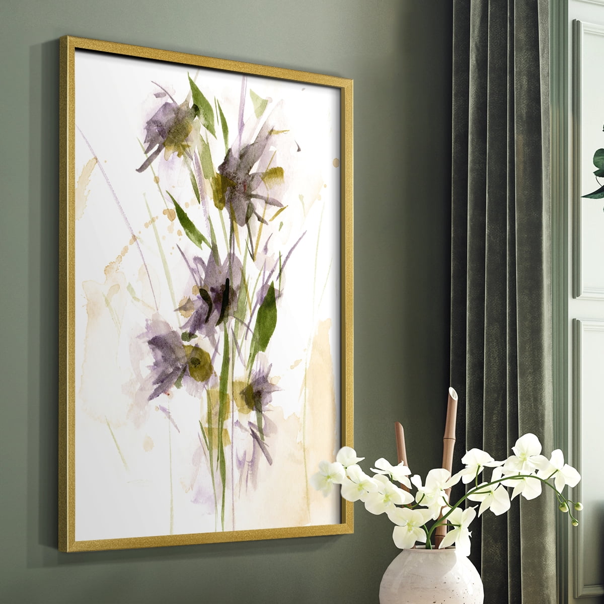 After Rain III Framed Print in Gold Solid Wood 22 x 28 Framed Print