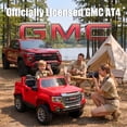 thumbnail image 3 of Joyracer 2 Seater 24 Volt Ride on Toys, Licensed GMC 4WD/2WD Switchable Ride on Car for Big Kids with Remote, Bluetooth, Fold Down Tailgate, Rear Storage, Red, 3 of 15