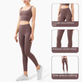 thumbnail image 2 of Pantalones de yoga desnudos para mujer, pantalones ajustados de cintura alta y cadera color melocotón para deportes al aire libre, 2 of 5