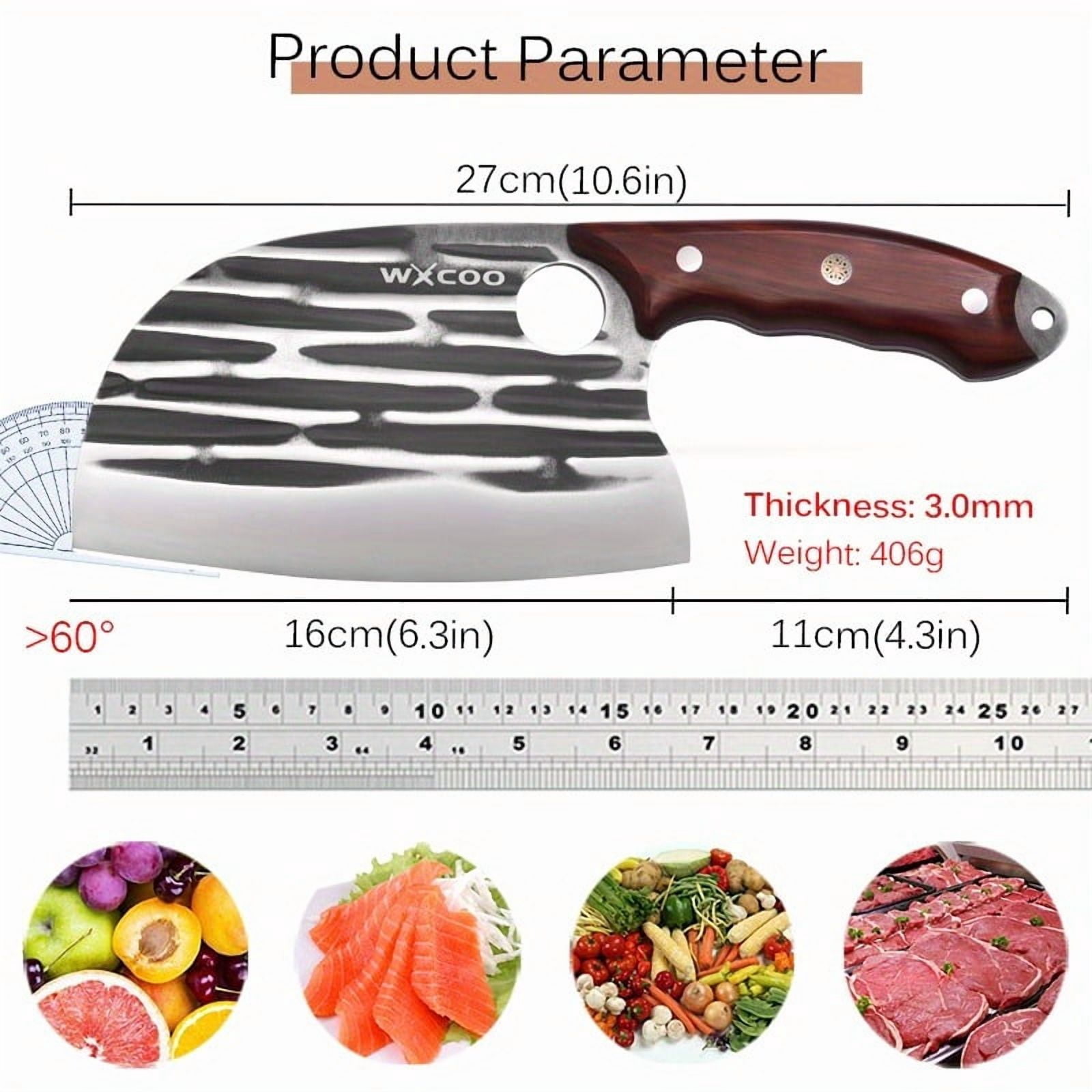 1/3PCS High Carbon Steel Boning Knife with Knife Sheath Handmade Forged Knife Utility Knife Sharp Edge for Cooking Kitchen Chef Fruit Vegetable Fish Meat Peeler Barbecue Multipurpose Chef Knife