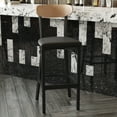 thumbnail image 3 of Flash Furniture Wright 31.875"H Square Full Back Restaurant Dining Barstool, Natural/Black (Set of 2), 3 of 13