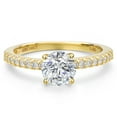 thumbnail image 2 of Gem Stone King 1.16 Cttw IGI Certified Lab Grown Diamond in 14K Yellow Gold Engagement Ring for Women | Round Center Diamond 1.00 Ct | D-E Color | VS1-VS2 Clarity | Size 7, 2 of 6