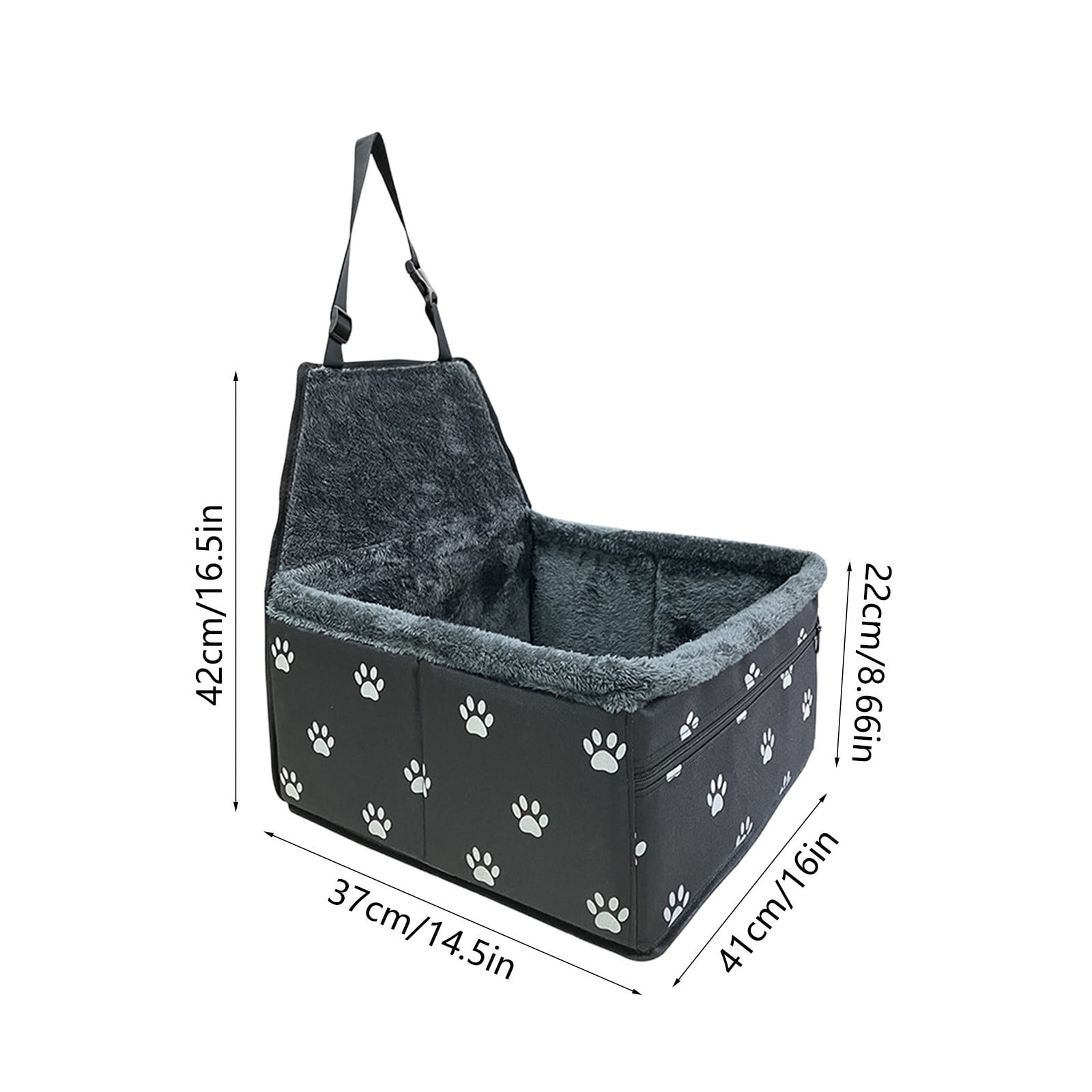Yhmxh Pet Car Seat for Pet, Portable & Waterproof Oxford Dog Car Booster Seats, Comfort Cushion & Storage Pockets with Adjustable Straps, Foldable Travel Look Out Bag for Small Medium Dogs & Cats