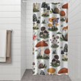 thumbnail image 2 of Brown Mushroom Bug White Pattern Shower Curtain 36"x72" ,Bathroom Decorative Shower Curtains Set with 12 Hooks,Modern Waterproof Washable Shower Curtain, 2 of 6