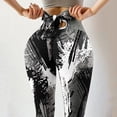 thumbnail image 3 of Gibobby Pantalones mujer Pantalones Strethcy Cintura Impresión Yoga Fitness Leggings Stretch Mujer Pantalones altos(Gris， XL), 3 of 4