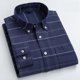 thumbnail image 2 of Camisa de cuello vuelto para hombre Camisa a cuadros de manga larga con botones de moda informal con bolsillo para el trabajo, 2 of 5