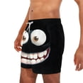 thumbnail image 4 of Men's Funny Pattern Beach Pants Drawstring Swim Shorts with Side Pockets Summer Lounge Casual Wear, 4 of 6