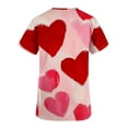 thumbnail image 4 of FNFYFH Womens Scrub Tops Valentines Printed Work Uniform V Neck Short Sleeve Nurse Shirt with Pockets, 4 of 5