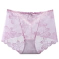 thumbnail image 3 of Bragas de encaje Mujeres Sexy Hollow Seamless Briefs Cintura media Levantamiento de cadera Ropa interior transpirable, Pink, L sidaley AP001201-19B, 3 of 7