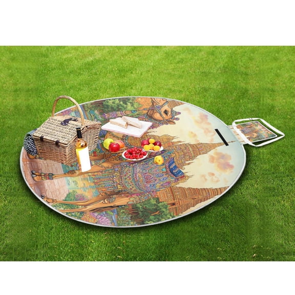Picnic Blankets Teencool Beach Blanket Creatively Camel and Temple Pattern Outdoor Blanket for Travel