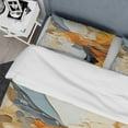 thumbnail image 4 of Designart "Orange Blue Line Art modern Expressionism" Abstract Bedding Covert Set - Line Art Orange Modern Bed Set With 2 Shams, 4 of 6