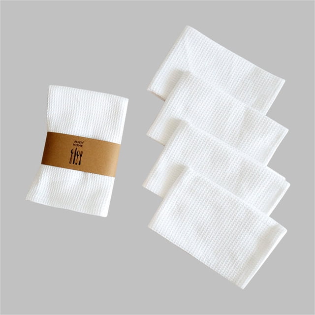 Oleegame 1PC Ten Dollar Items Cotton Plain Dish Towels Pineapple Pads Kitchen Rags White