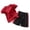 Red, variant on mgoYE Girls Boys Quick Dry Athletic Short-Sleeve T- Shirt and Active Mesh Shorts Set(Grey,5-6 Years)